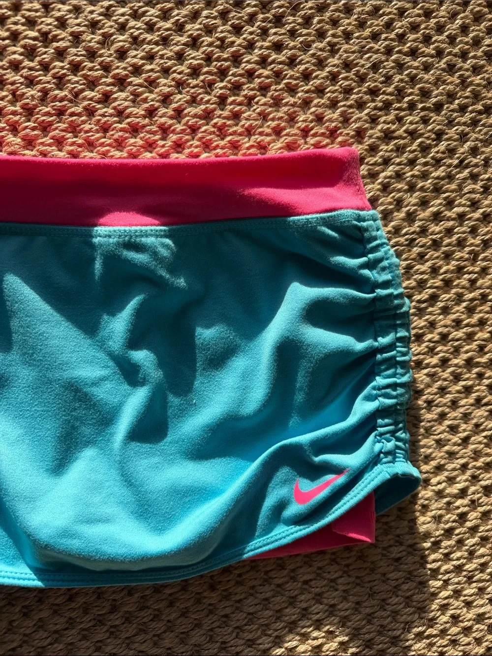 Nike Girls' Teal and Pink Athletic Skirt-Skort size 5 years